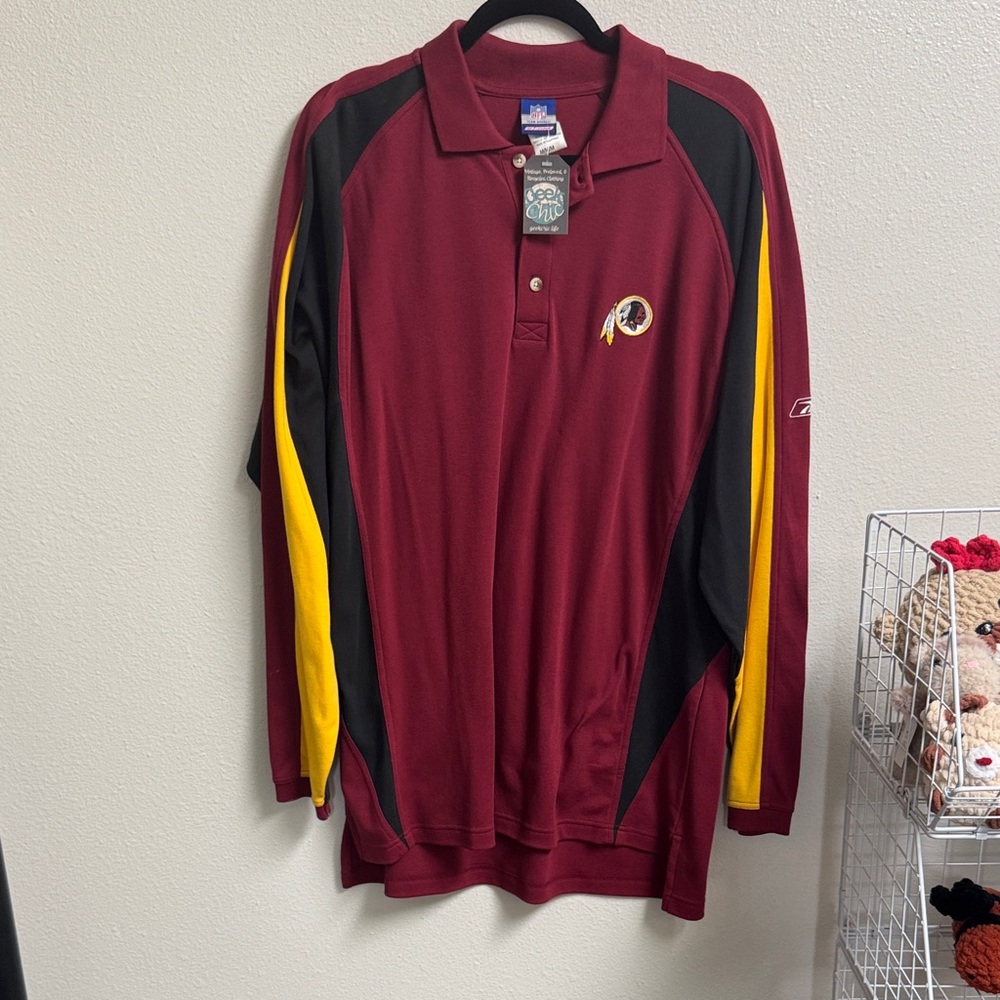 NFL Maroon Polo with Yellow and Black Stripes